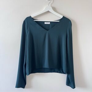 ARITZIA Babaton Murphy Teal Long Sleeve Blouse Size L